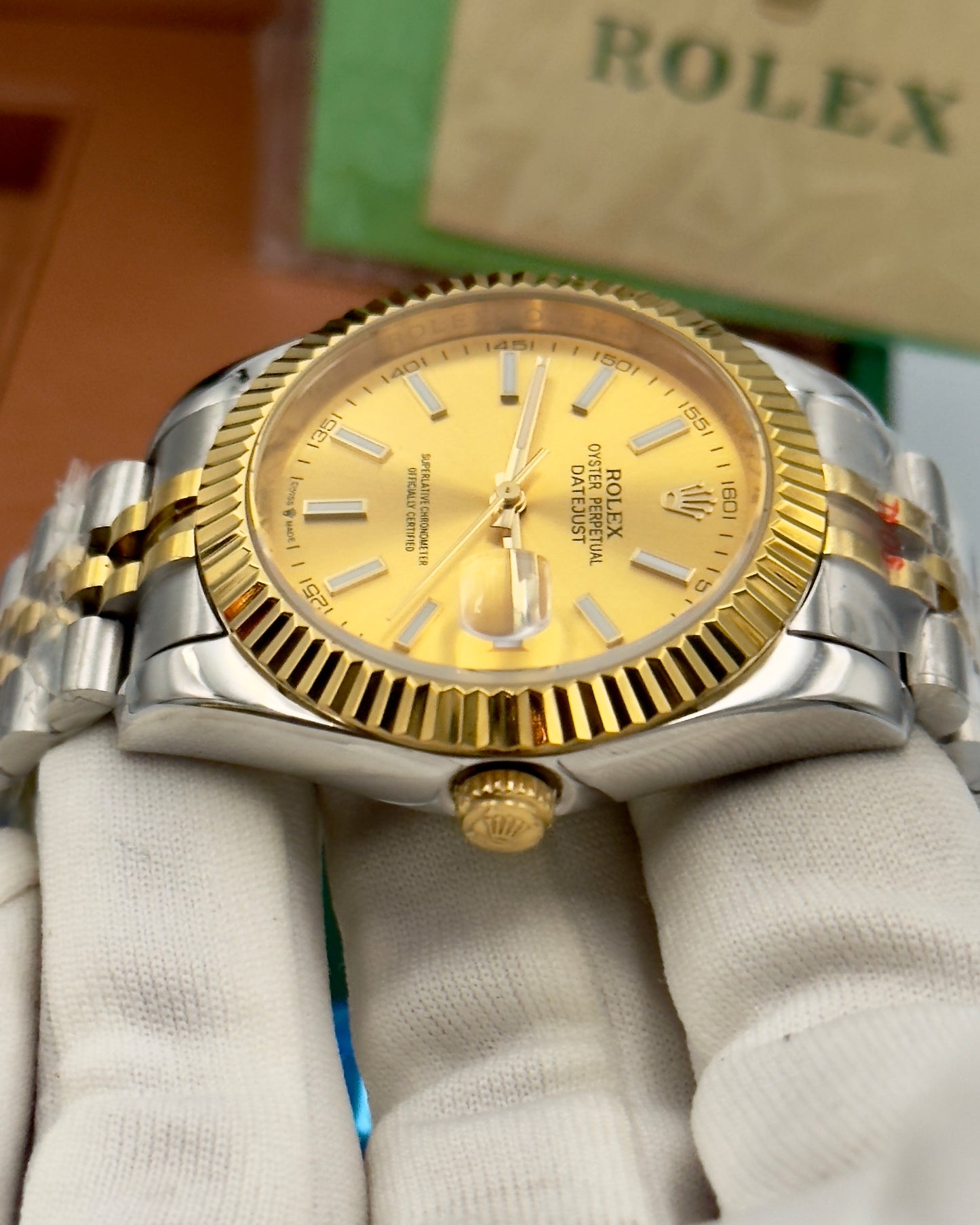 Rolex Datejust 36mm Gold Index Two Tone Swiss Automatic 1:1 Superclone