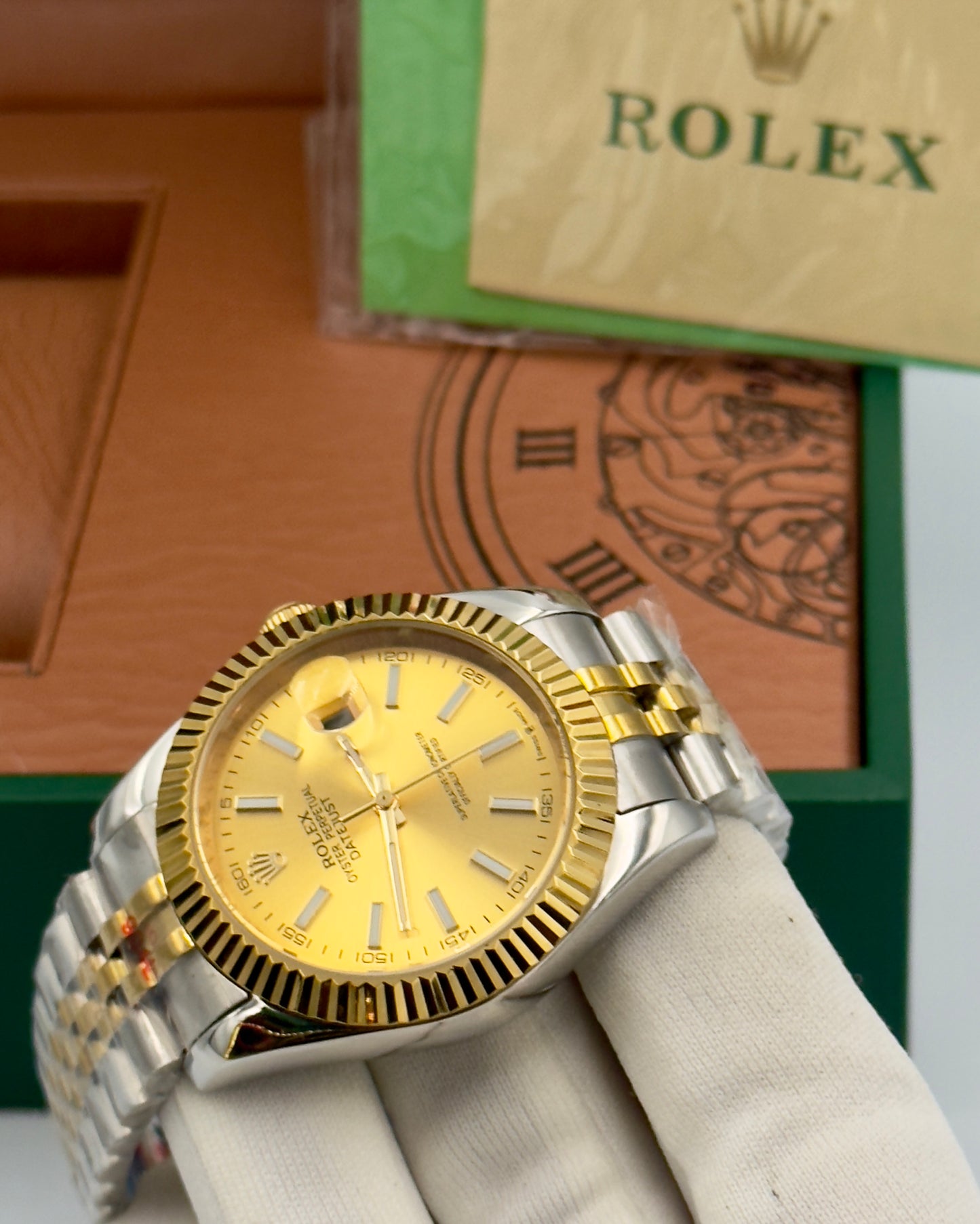 Rolex Datejust 36mm Gold Index Two Tone Swiss Automatic 1:1 Superclone